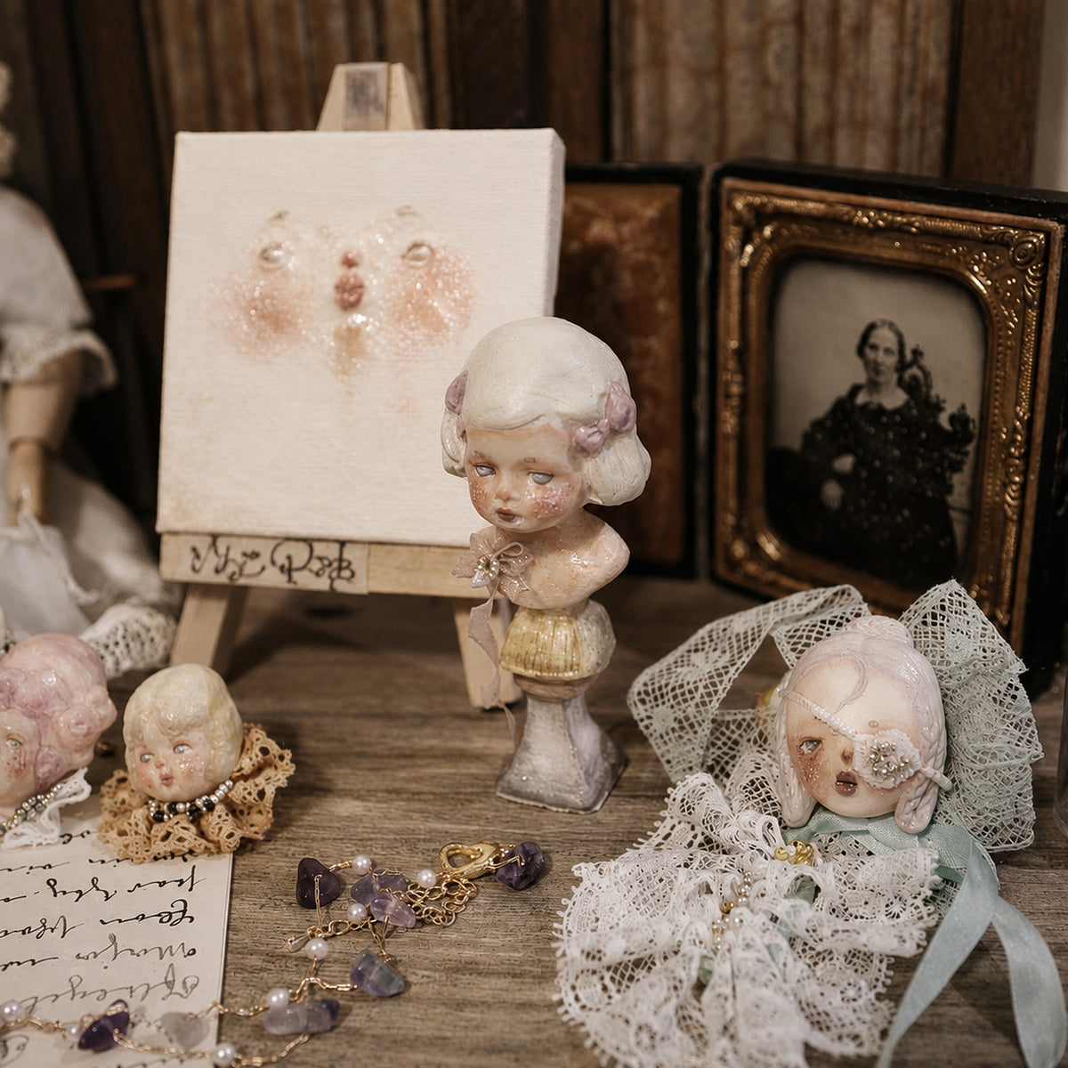 Miniature Doll Portrait Bust