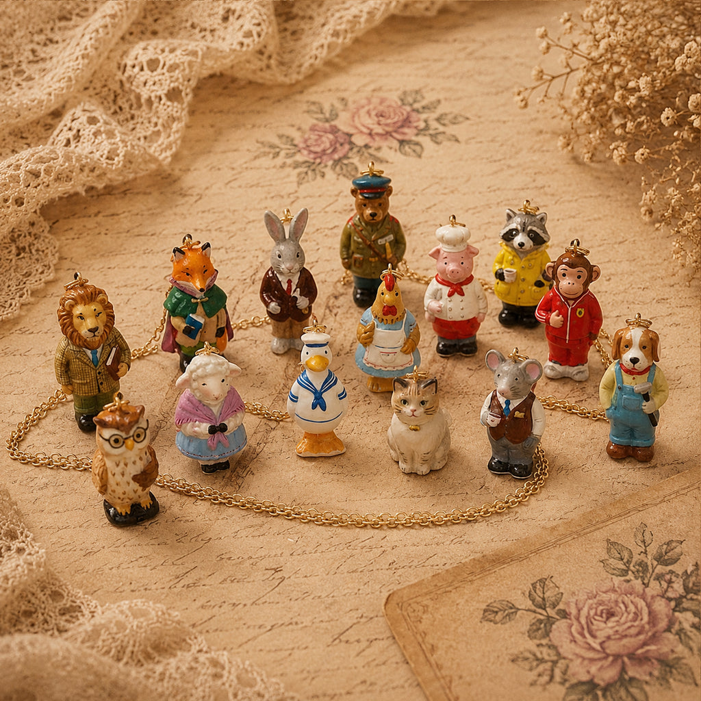 Animal Forest Necklace, Choose Your Animal Charm & Chain Style, Whimsical Copper Pendant, Mix and Match Storybook Jewelry Gift Set
