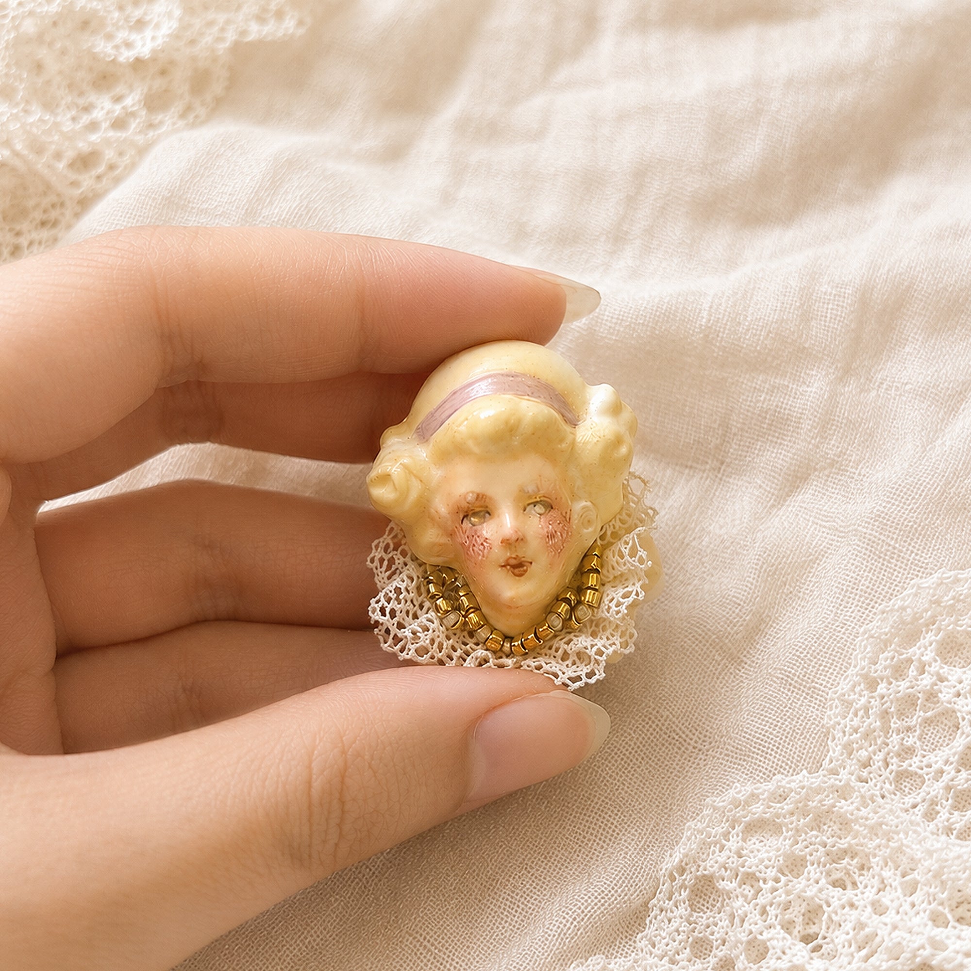 A001 — Handmade Doll Character Ring | Choose Your Lambwick Resident