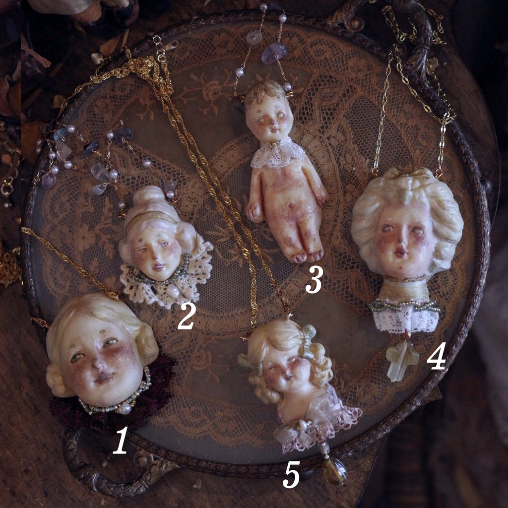 A002 — Handmade Doll Pendant Necklace | Choose Your Lambwick Resident | Lambwick Manor Collection