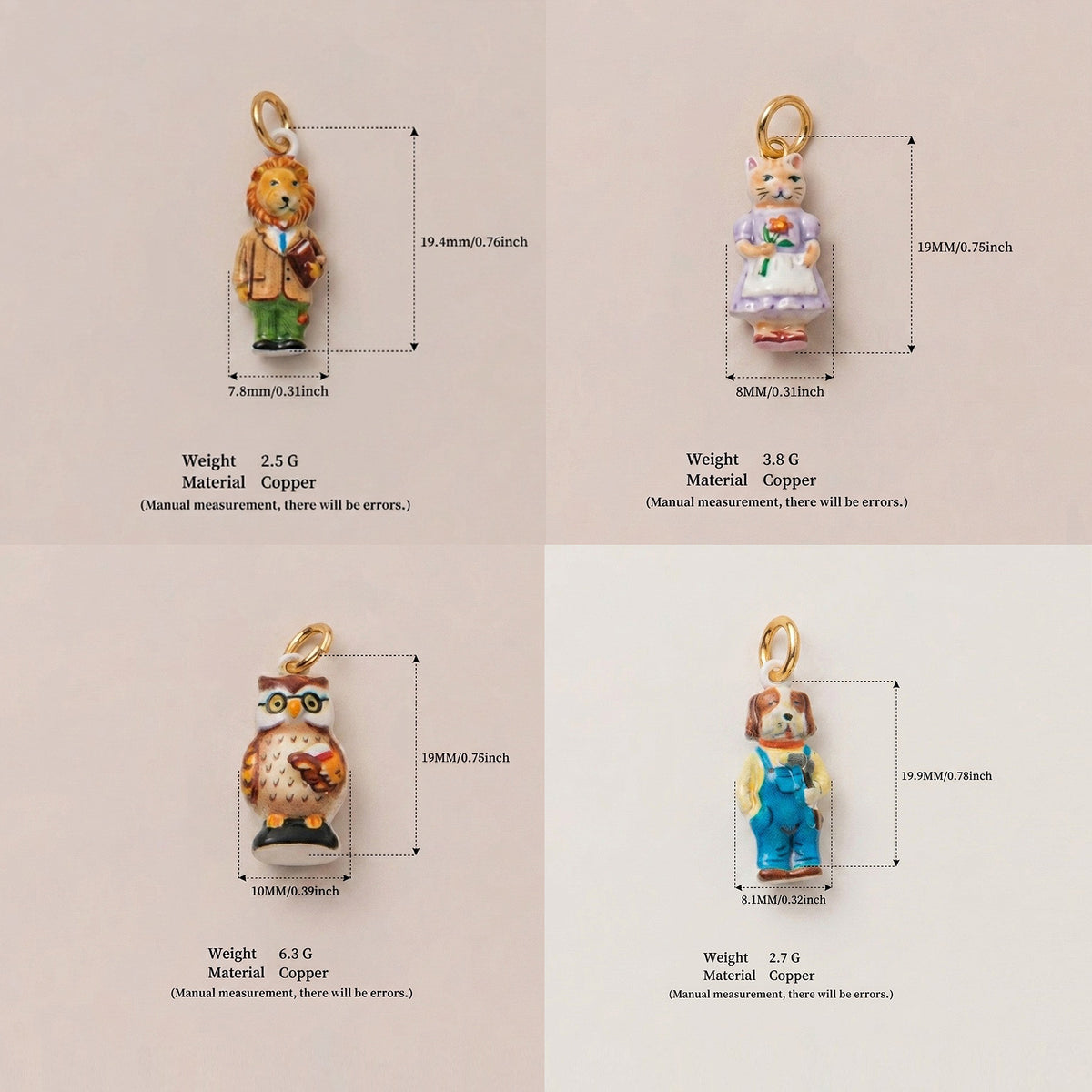 Animal Forest Necklace, Choose Your Animal Charm & Chain Style, Whimsical Copper Pendant, Mix and Match Storybook Jewelry Gift Set