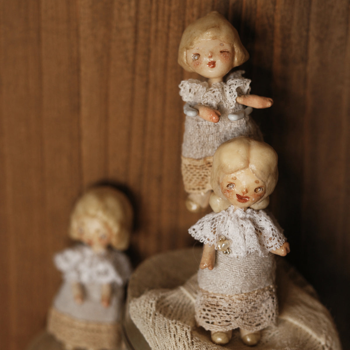 A009 Handmade Miniature Doll Figurine or Brooch, 6cm Resin Clay Art Doll, Six Styles, Vintage Romantic Lambwick Manor Collectible Gift