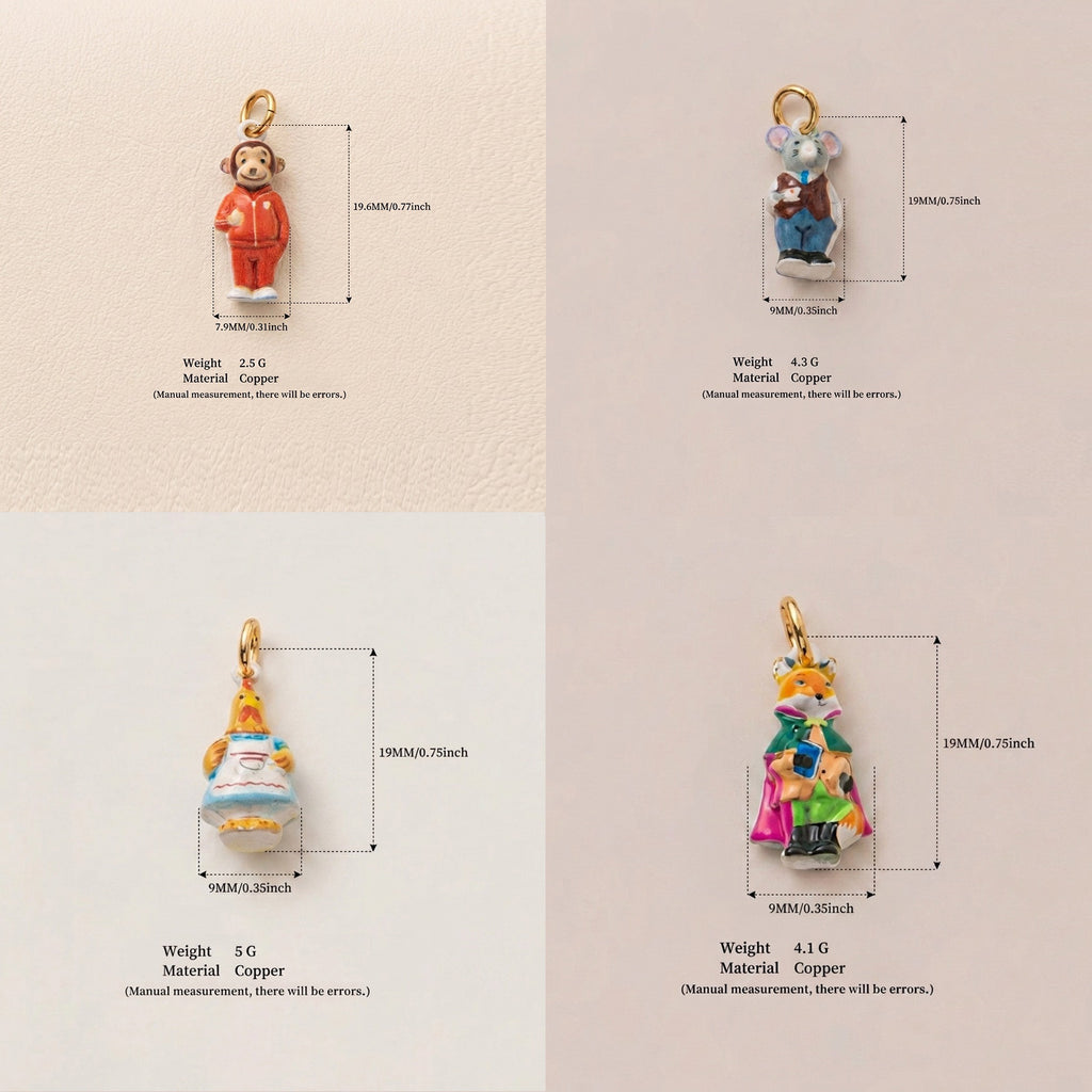 Animal Forest Necklace, Choose Your Animal Charm & Chain Style, Whimsical Copper Pendant, Mix and Match Storybook Jewelry Gift Set