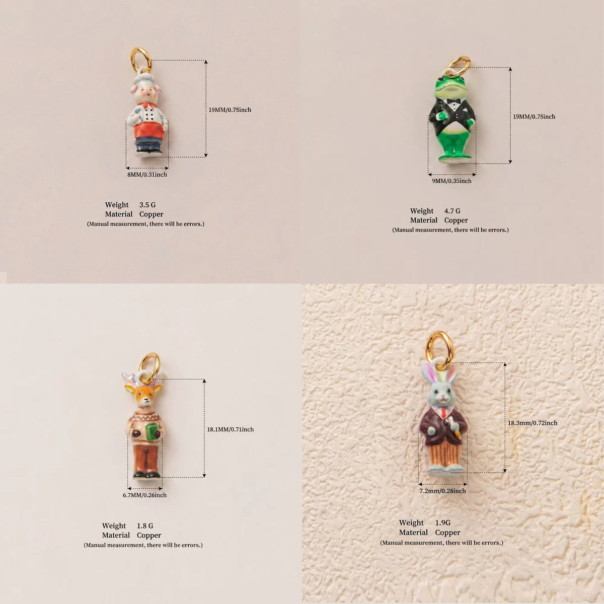 Animal Forest Necklace, Choose Your Animal Charm & Chain Style, Whimsical Copper Pendant, Mix and Match Storybook Jewelry Gift Set