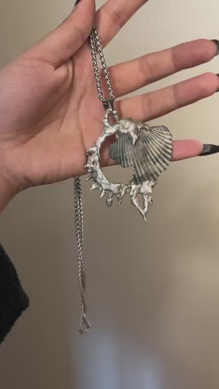 Spiked Conch Loop Talisman — Pendant, Brooch or Charm — product video