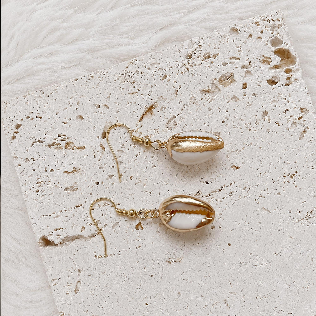 Natural Seashell Drop Earrings — view 10