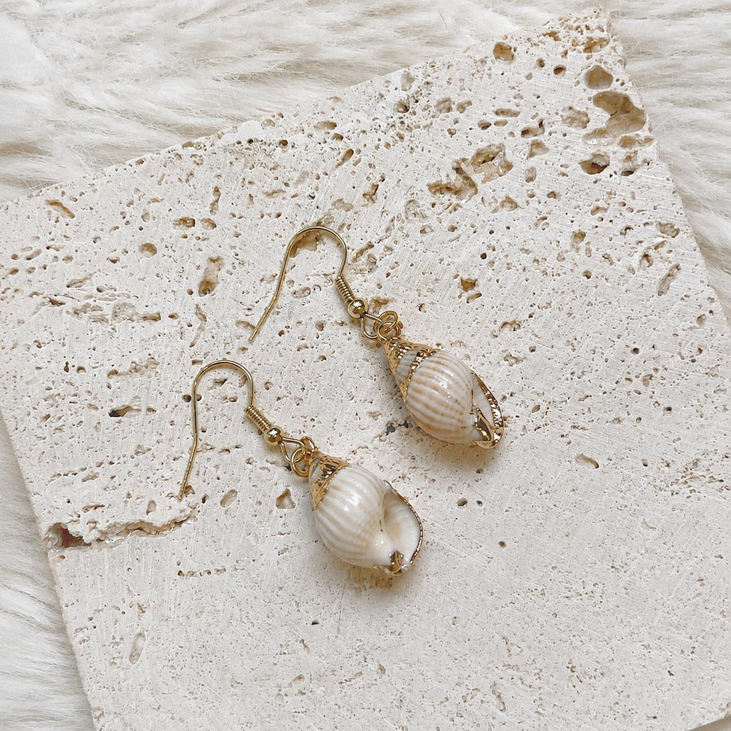 Natural Seashell Drop Earrings — view 4