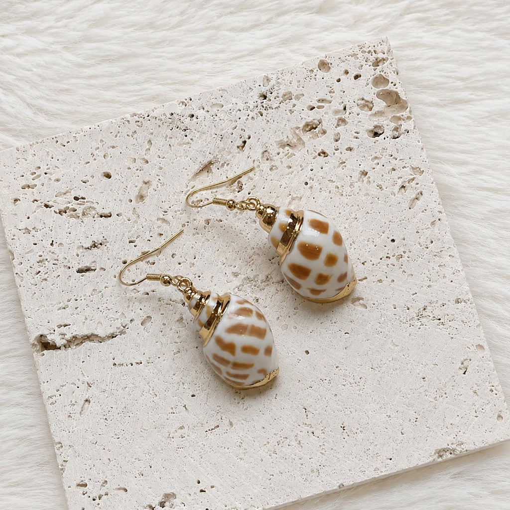 Natural Seashell Drop Earrings — view 6