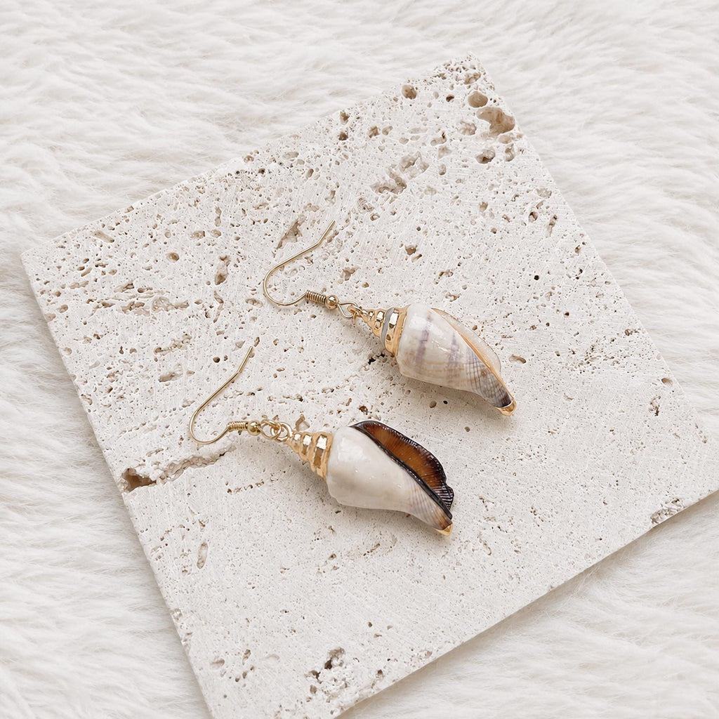 Natural Seashell Drop Earrings — view 9