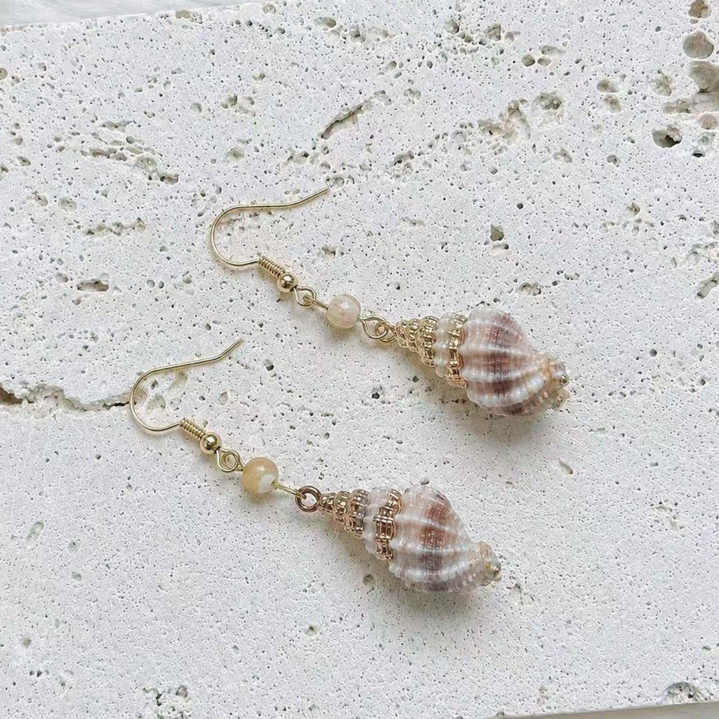 Natural Conch Shell Drop Earrings — view 10