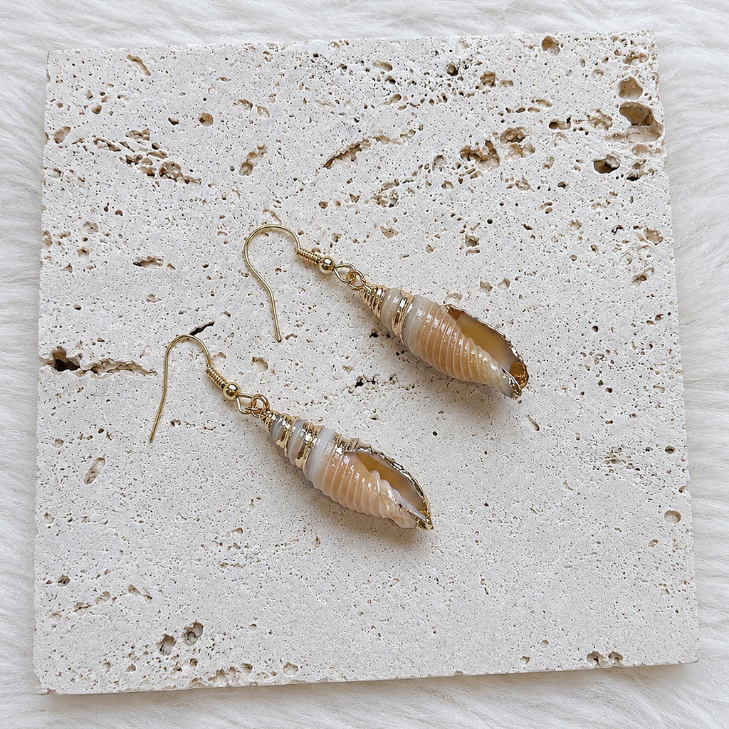 Natural Conch Shell Drop Earrings — view 4