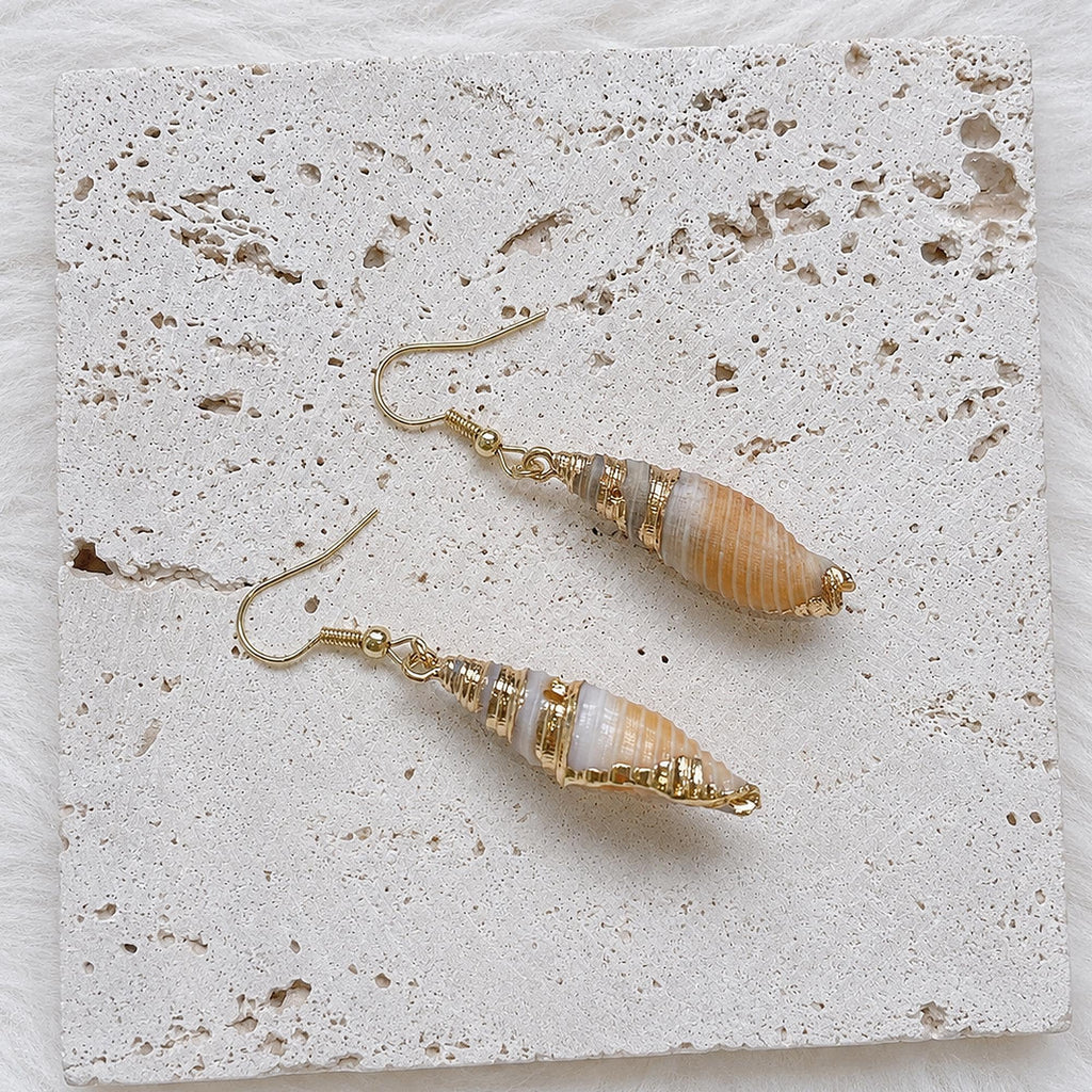 Natural Conch Shell Drop Earrings — view 5