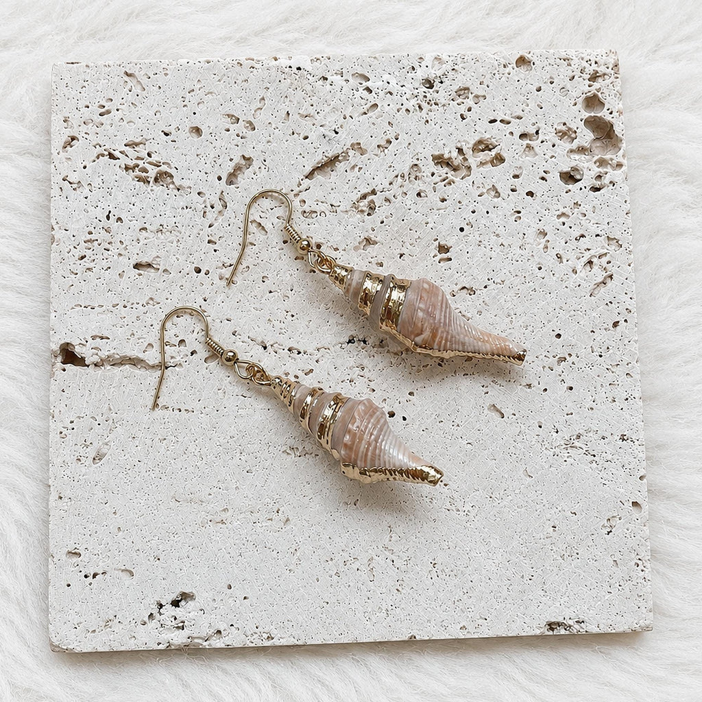 Natural Conch Shell Drop Earrings — view 9