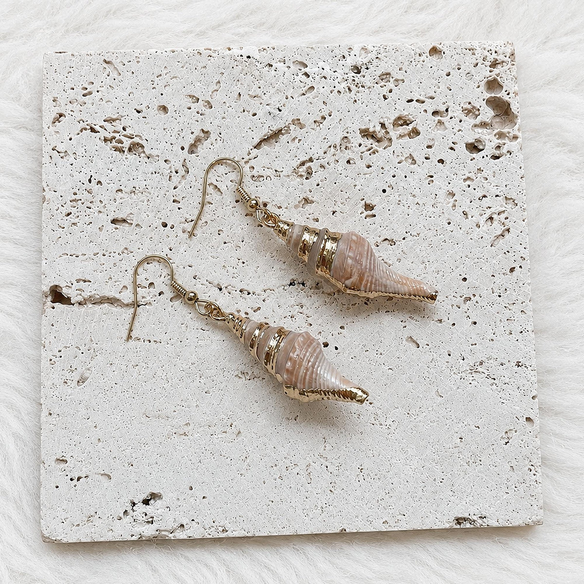 Natural Conch Shell Drop Earrings — view 9