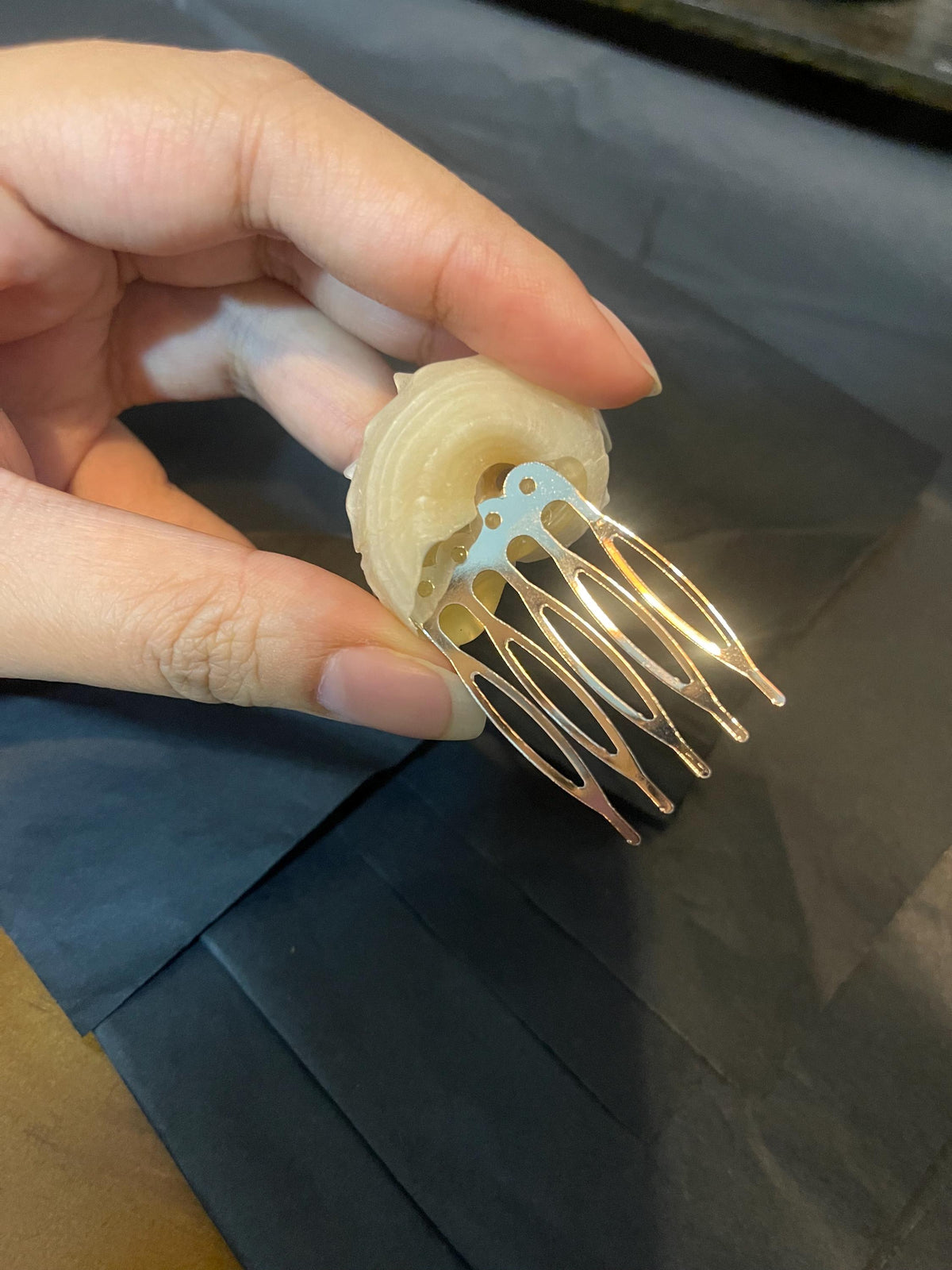 Natural Conch Shell Pearl Brooch — view 8