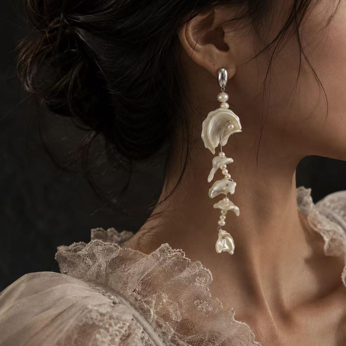 Natural Shell Fragment Earrings — primary view