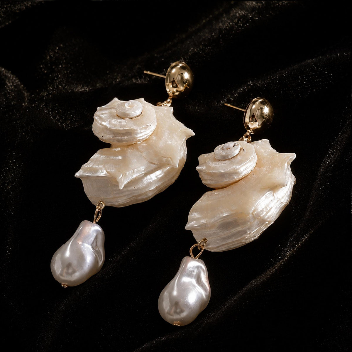 Natural Shell Fragment Earrings — view 10