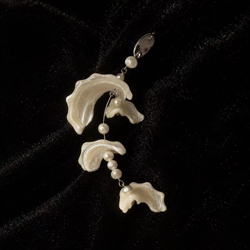 Natural Shell Fragment Earrings — view 4