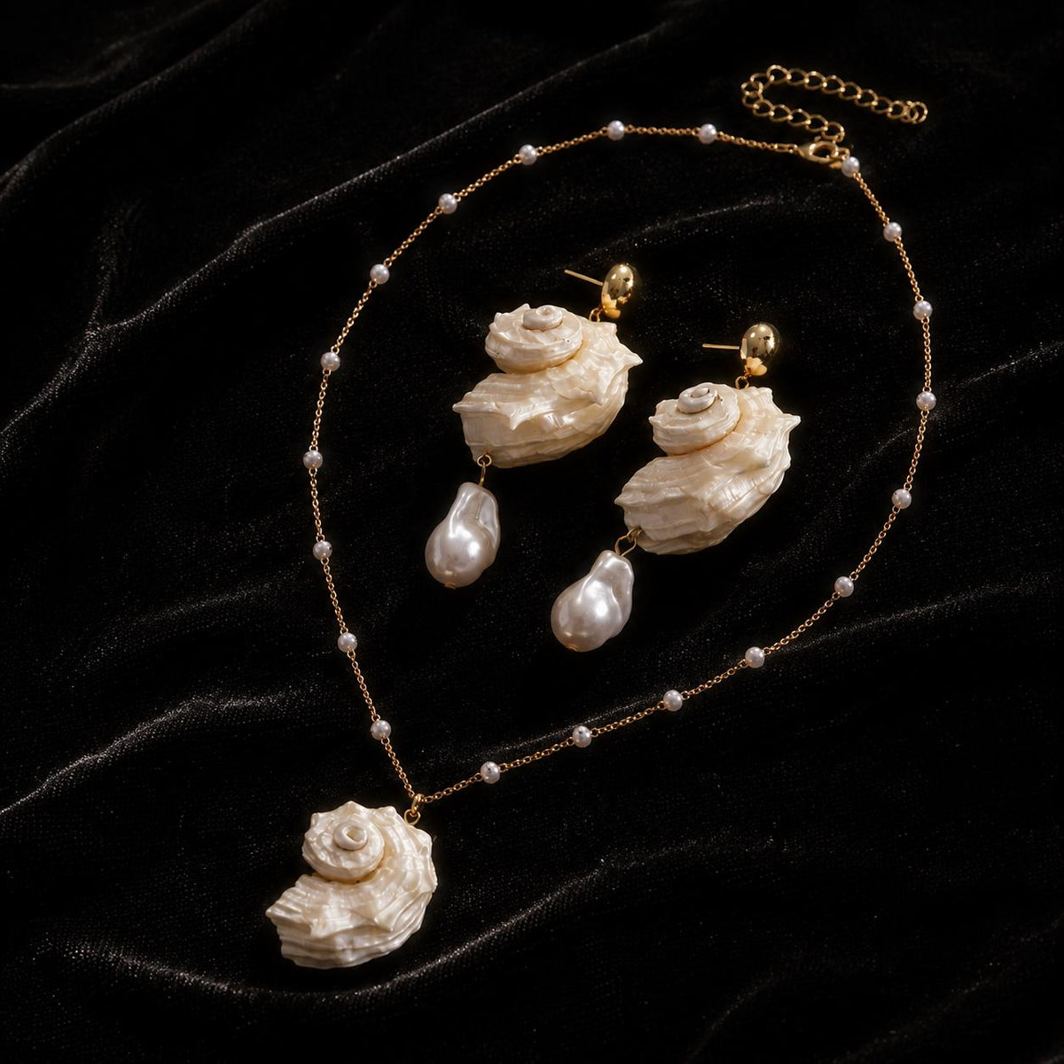 Natural Iridescent Conch Shell Earrings — view 9