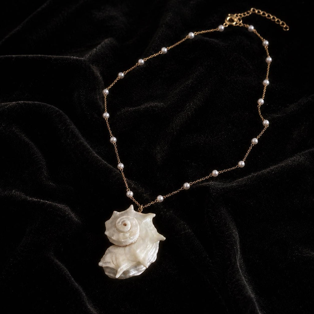Natural Iridescent Conch Shell Necklace — primary view