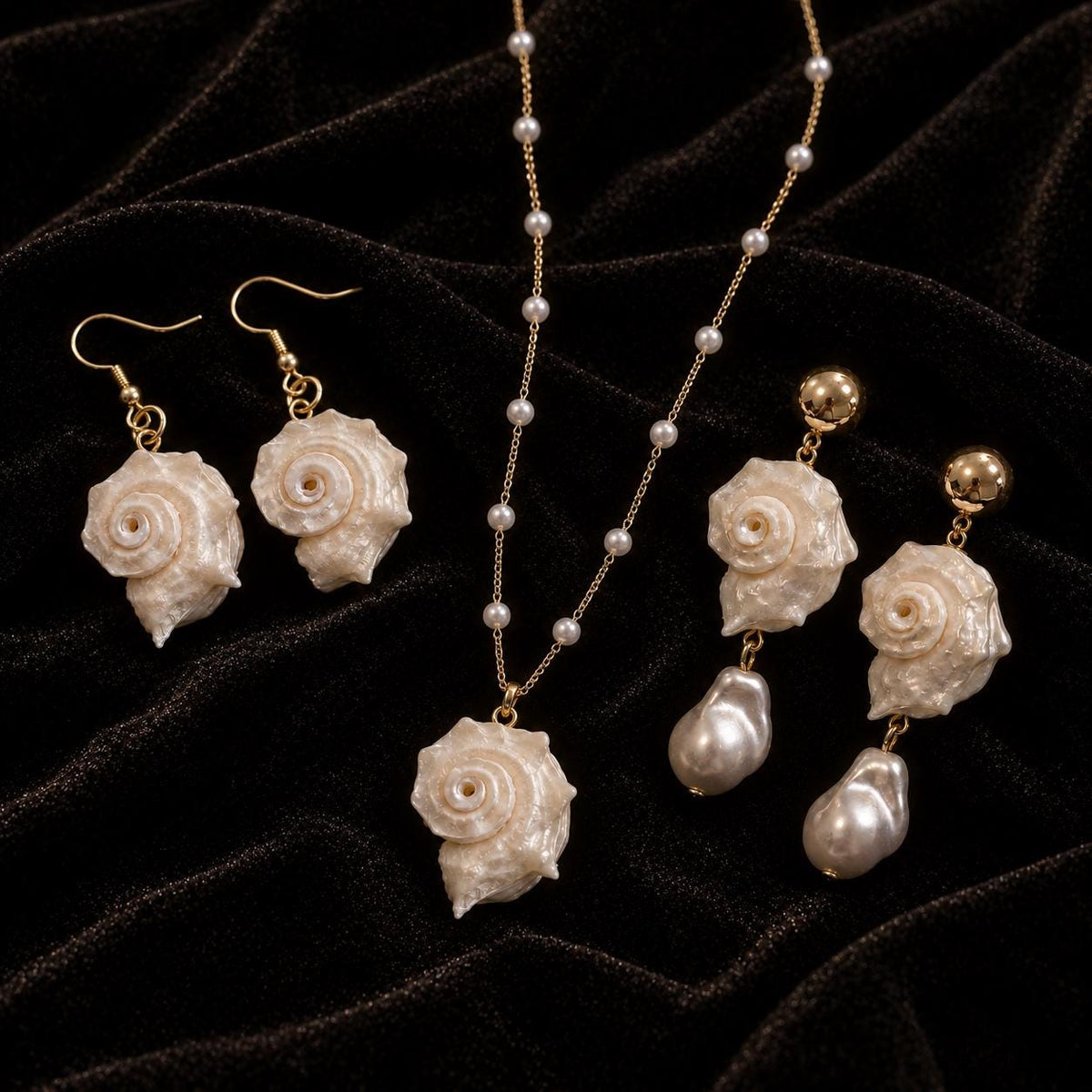 Natural Iridescent Conch Shell Necklace — view 5