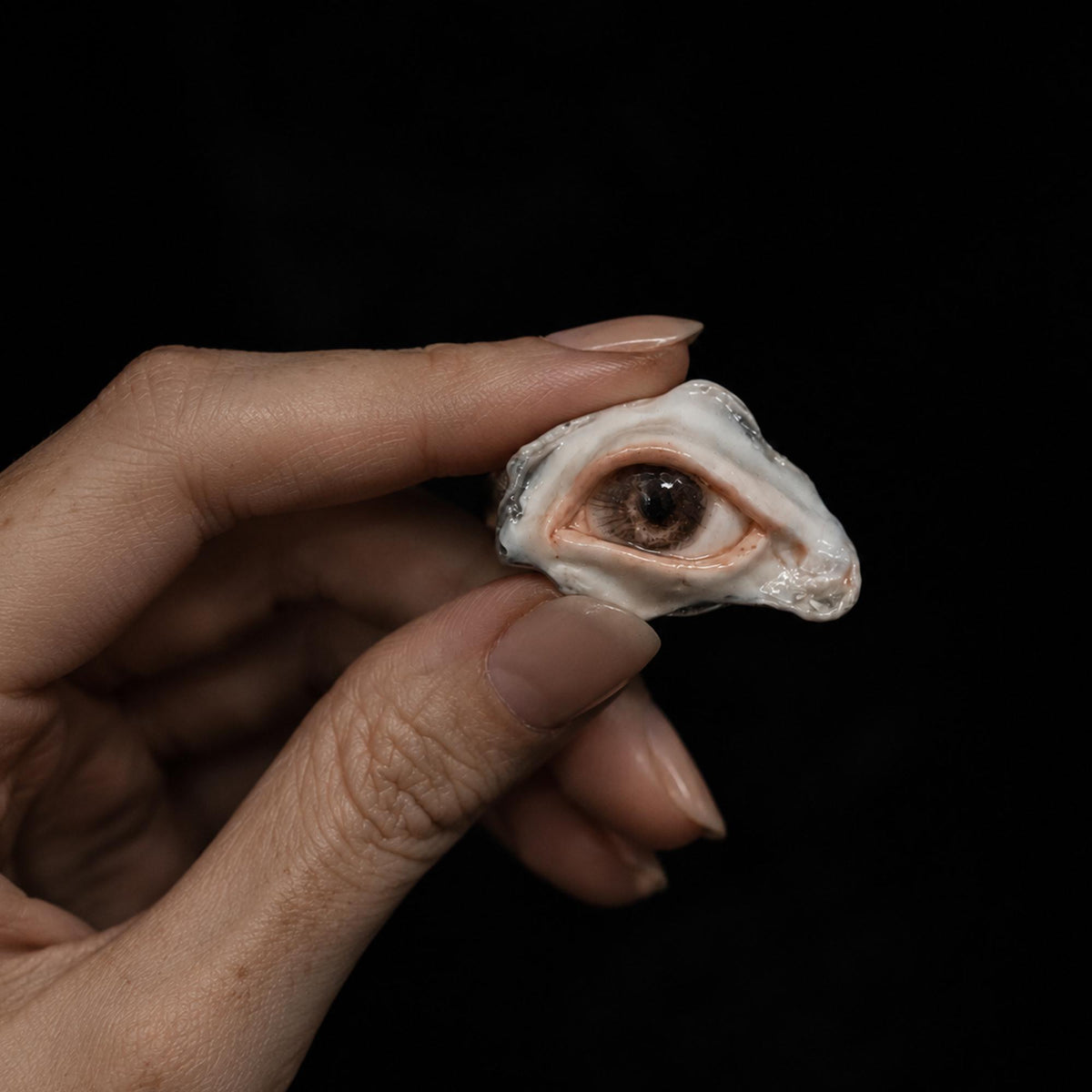 Ready to Ship Brown Pupil Oyster Eye Ring — view 3
