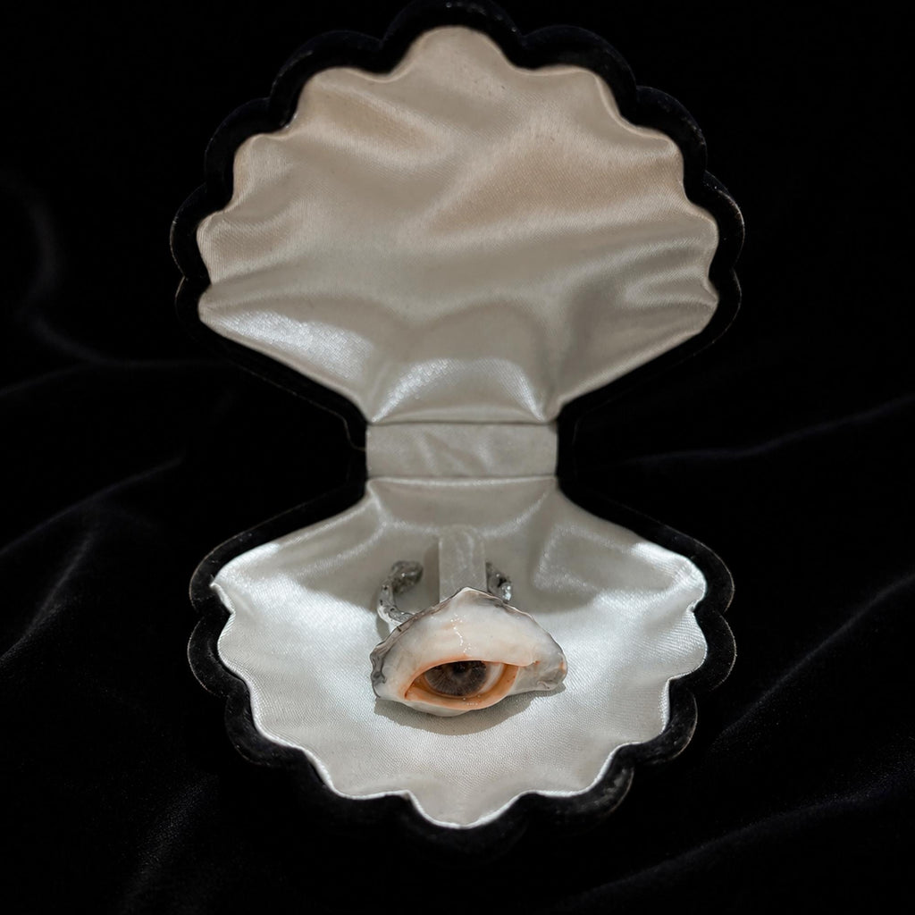 Ready to Ship Brown Pupil Oyster Eye Ring — view 7