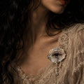 Brown Smoky Oyster Eye Brooch — primary view