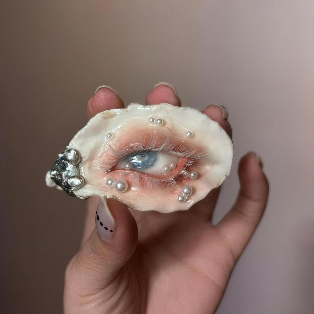Blue Eye Oyster Shell Brooch & Choker — view 2