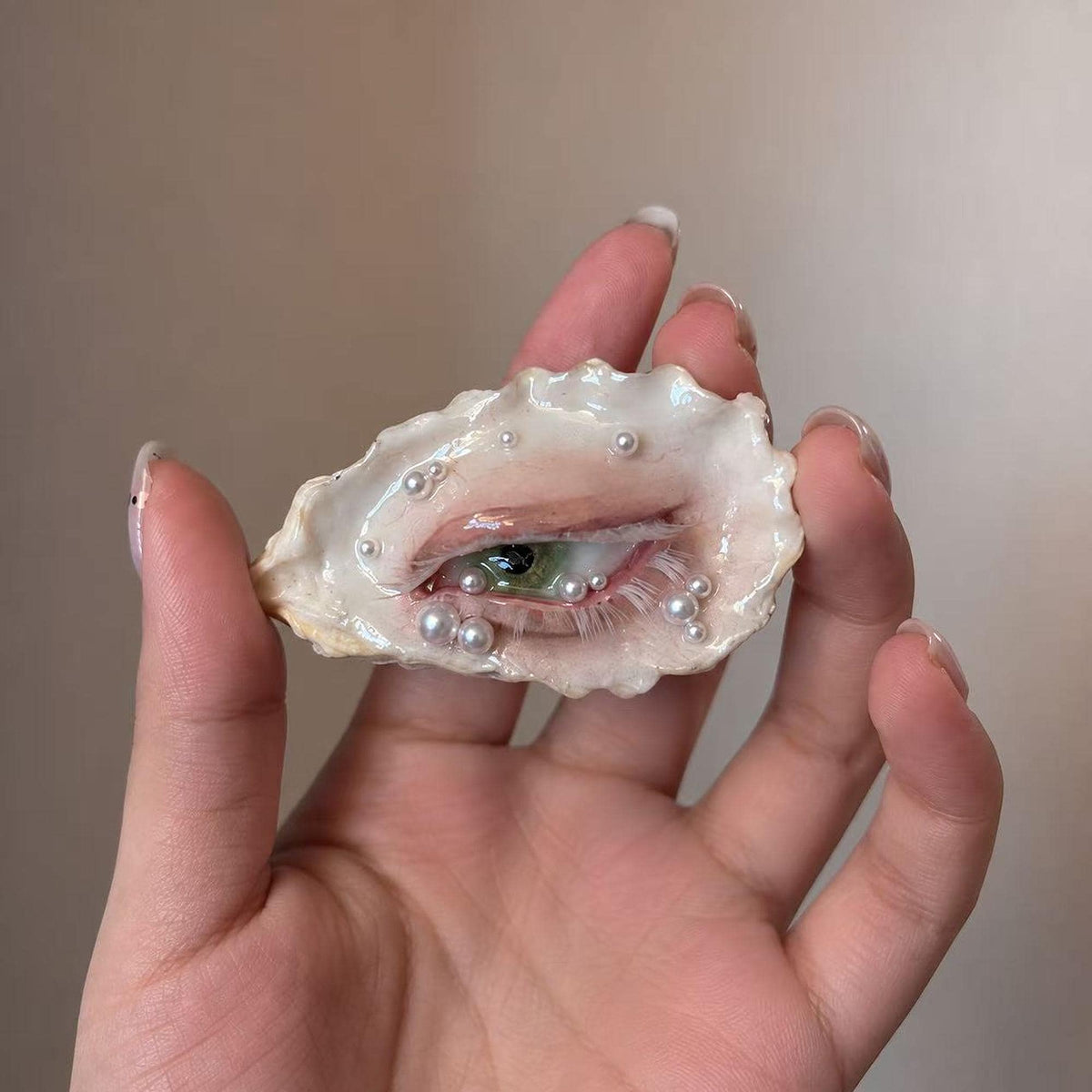Nyra Nacre Veil — Oyster Eye Brooch, Choker or Charm — primary view
